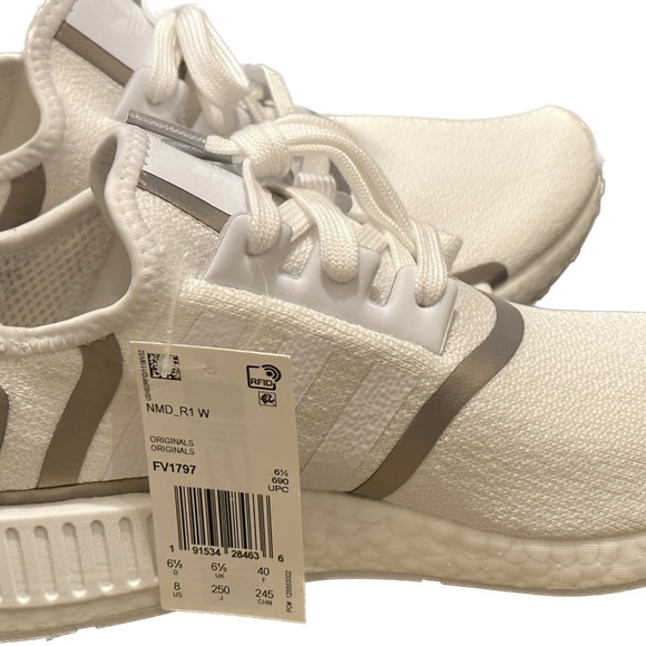 Addidaa NMDs white, and silver - Picture 6 of 8